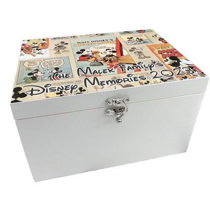 Disney Comic Personalised Memory Storage Box - Vintage Retro Design - Personalised Gift