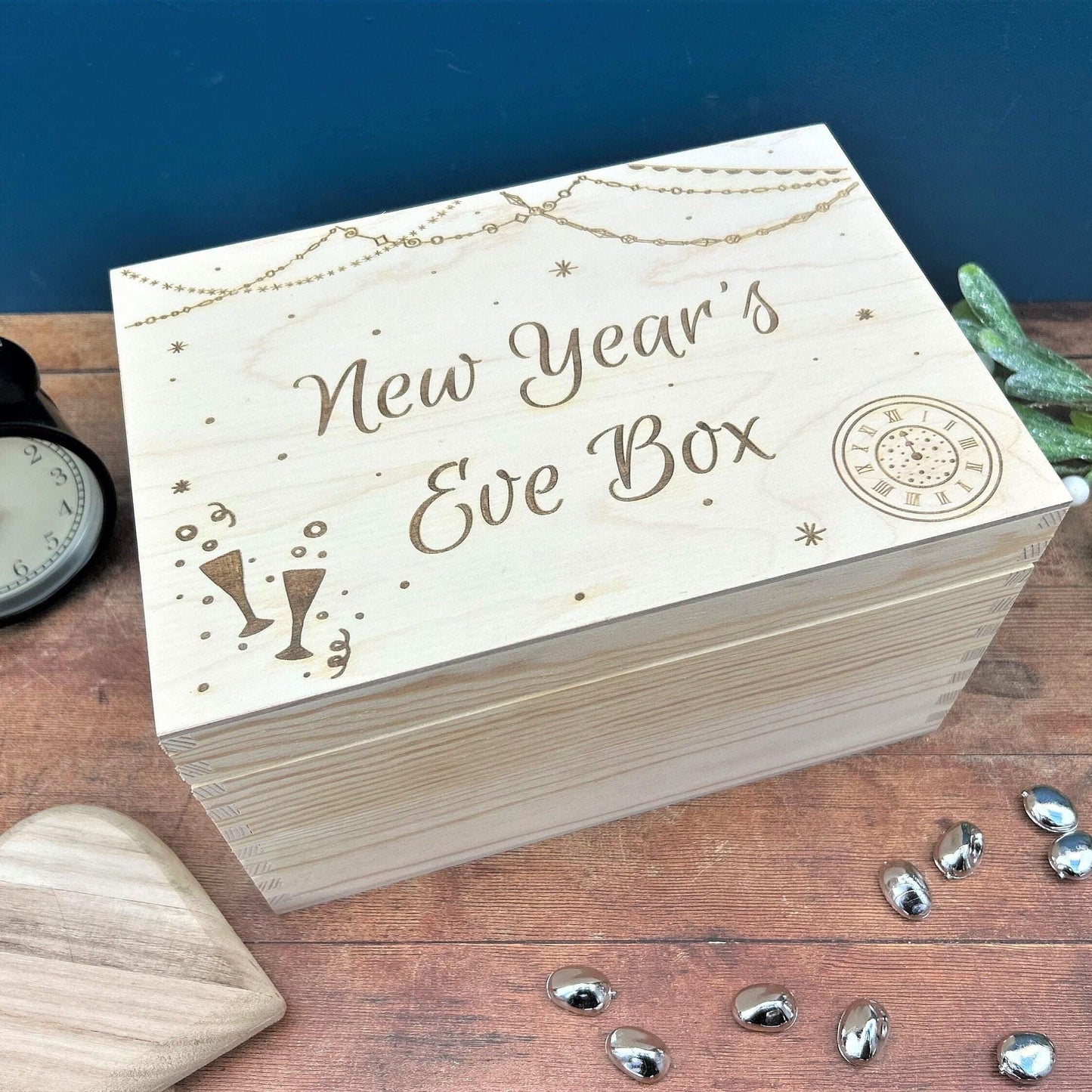 New Years Day Eve Hamper Gift Treats Personalised Box Family Gift Festive Winter