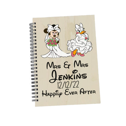 Minnie Mouse Daisy Duck Mrs & Mrs Disney - Personalised Wedding Guest Book