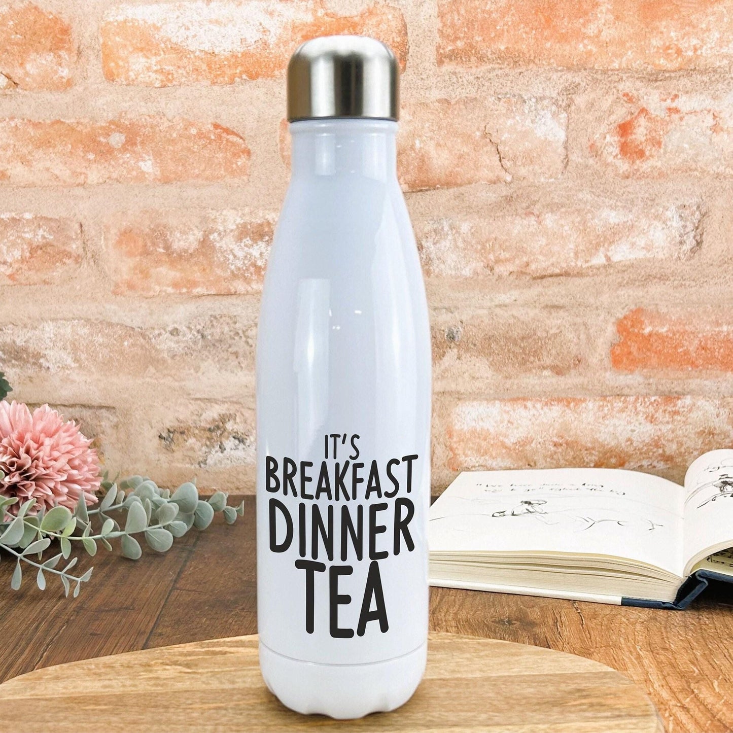 It's Breakfast Dinner Tea Mancunian Quote - Personalised Water Bottle