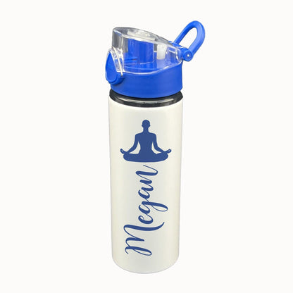 Name and Yoga Pose Exercise Training Gift Hydration Gym Fitness Flip Cap Water Bottle