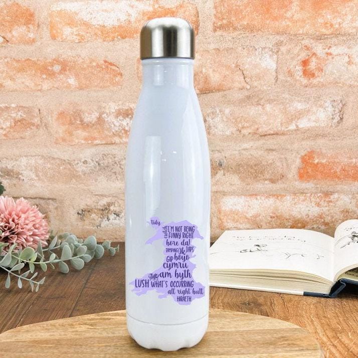 Wales Map Welsh Dialect Language - Personalised Water Bottle