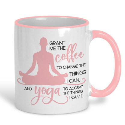 Grant Me Coffee and Yoga Acceptance Change Personalised Ceramic Mug