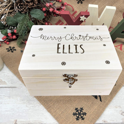 Merry Christmas Engraved Personalised Xmas Eve Box