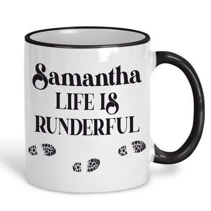 Life Is Runderful Running Runner Run Personalised Sport Mug Gift Active Fitness Marathon Hobby Race