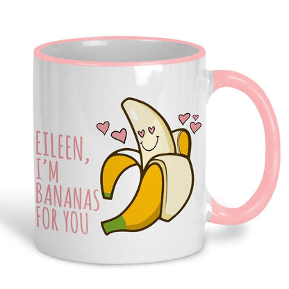 Bananas For You  Personalised Valentine's Day Ceramic Mug