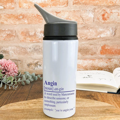 Angin Definition Mancunian Quote - Personalised Water Bottle