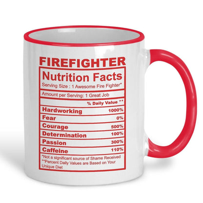 Firefighter Nutrition Facts Ceramic Mug