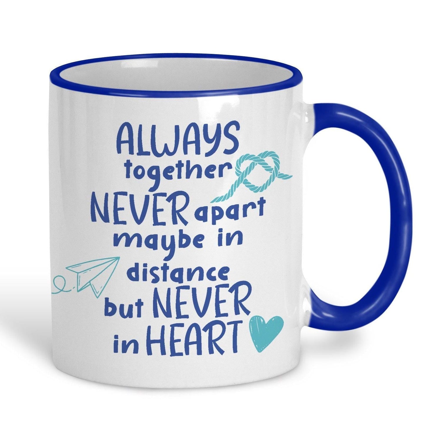 Always Together Never Apart Long Distance Personalised Mug