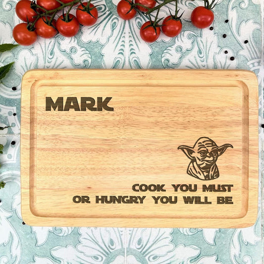 Yoda Star Wars "Cook you must" Chopping Board Personalised Gift