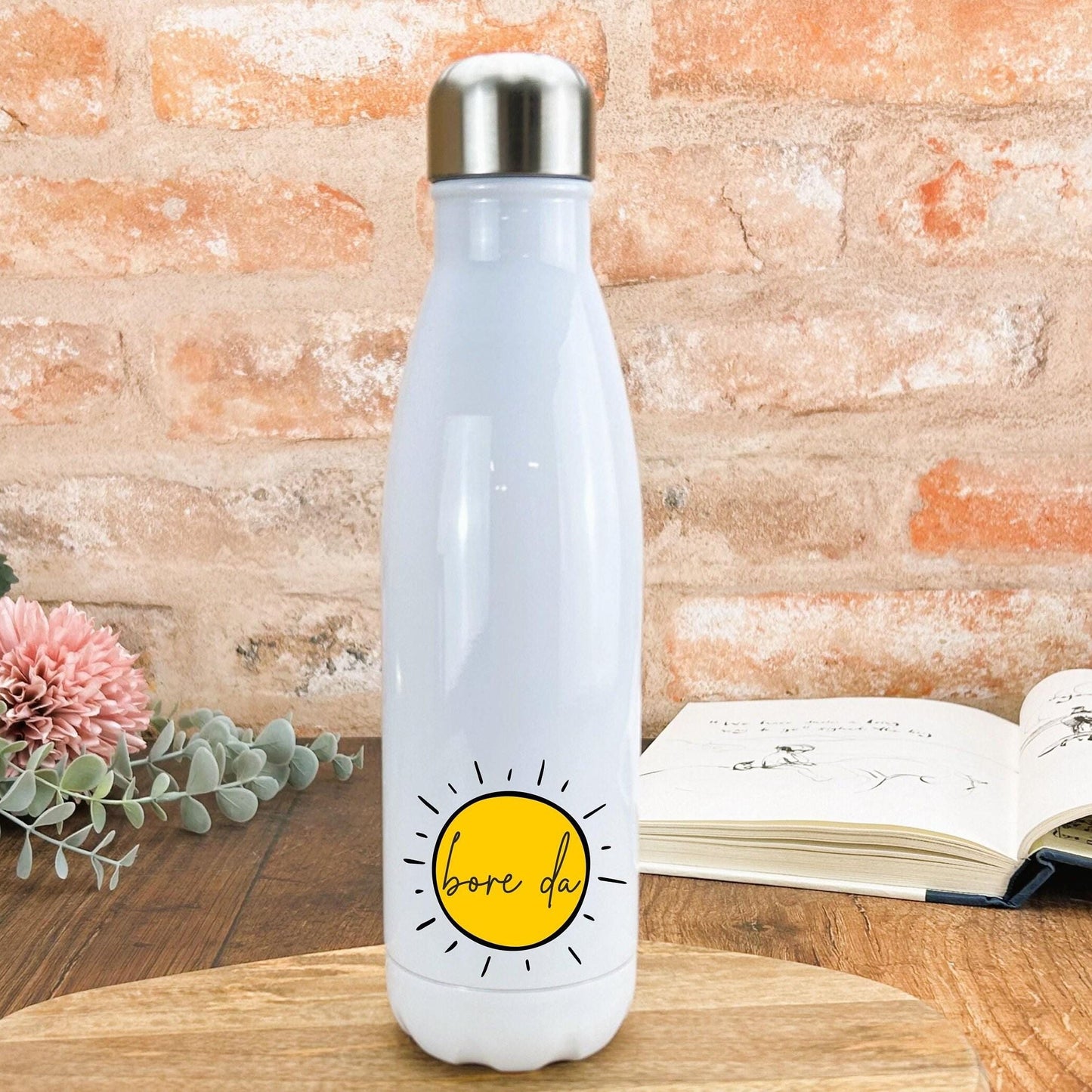 Bore Da Good Morning - Welsh Language Dialect - Personalised Water Bottle