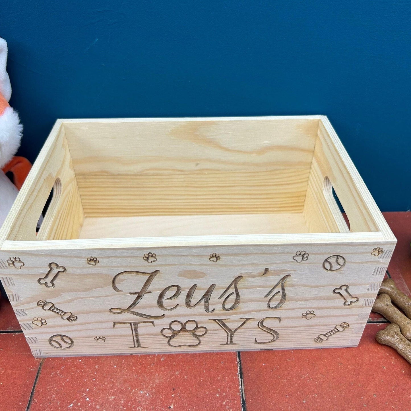 Dog Toy Crate Storage Pet Toys Present Gift Personalised Home Puppy Supplies