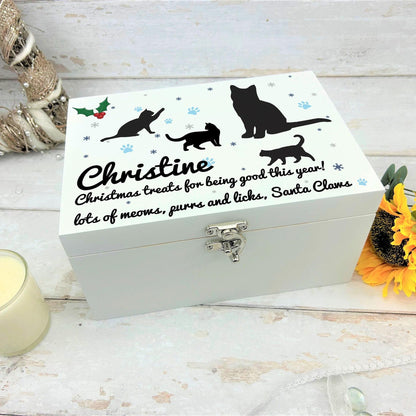 Santa Claws - Cat Christmas Treat Box - Personalised Pet Gift
