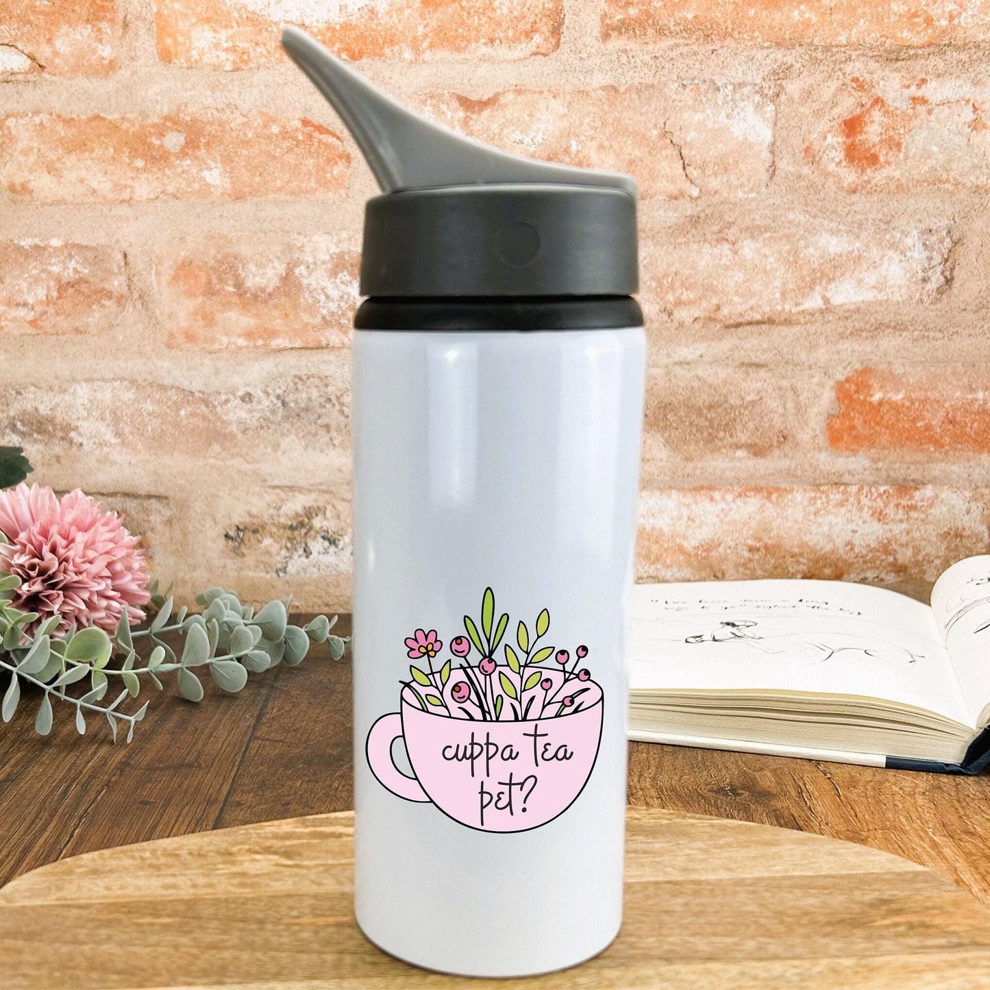 Cuppa Tea Pet? - Newcastle Geordie Dialect - Personalised Water Bottle