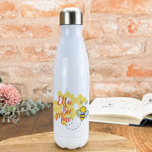 Bee Mine Honeycomb Personalised Water Bottle Valentine's Day Boyfriend Girlfriend Gift Partner Love