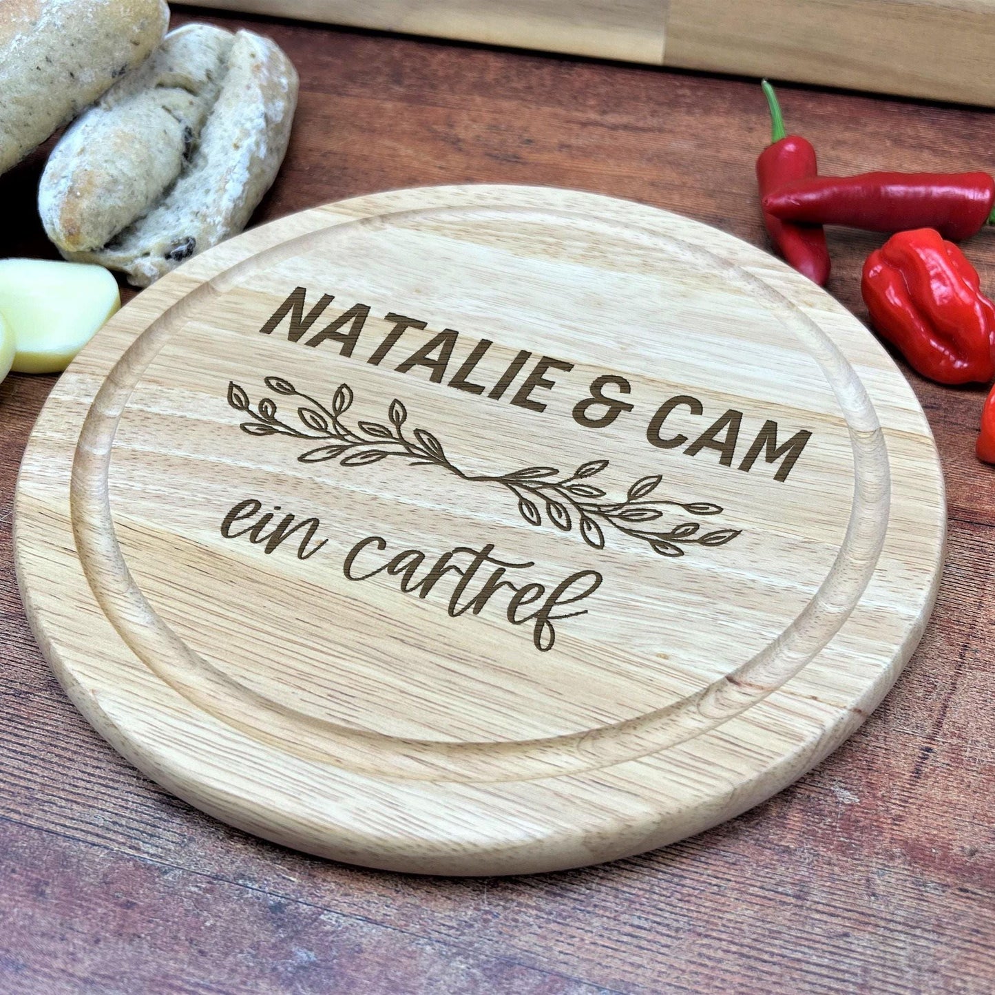 Ein Cartref Welsh Language Our Home - Personalised Chopping Board