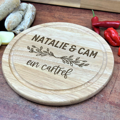 Ein Cartref Welsh Language Our Home - Personalised Chopping Board
