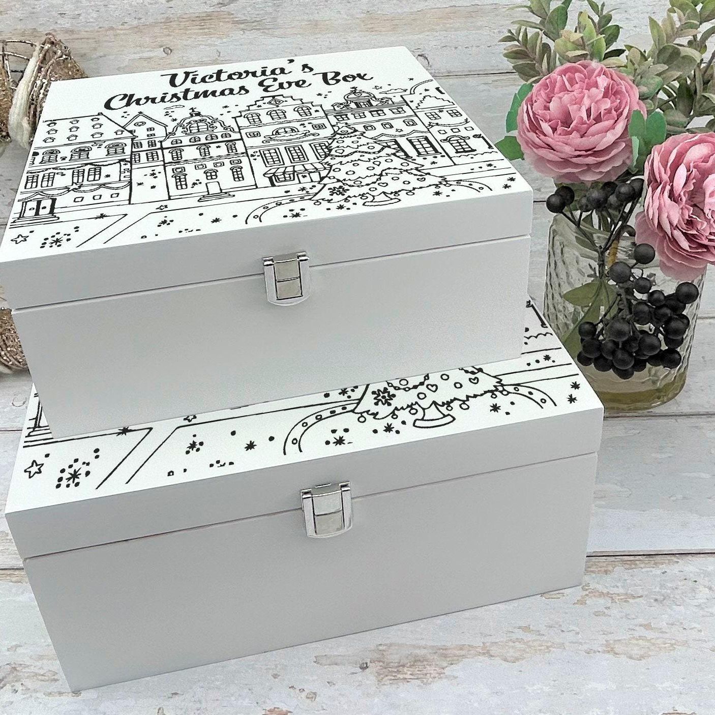 Christmas Town Silhouette Tree - XMAS Eve Treats Box - Personalised Gift