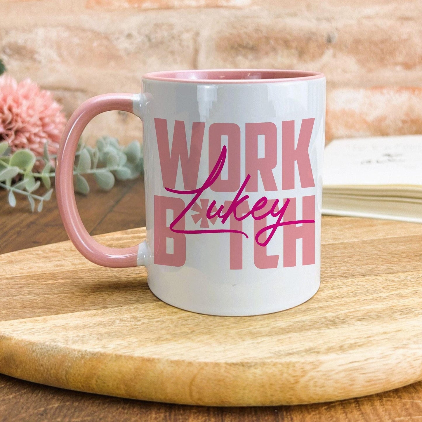Work B*tch Britney Spears Quote Personalised Mug Gift Y2K Colourful Pastel Gift Work Bitch