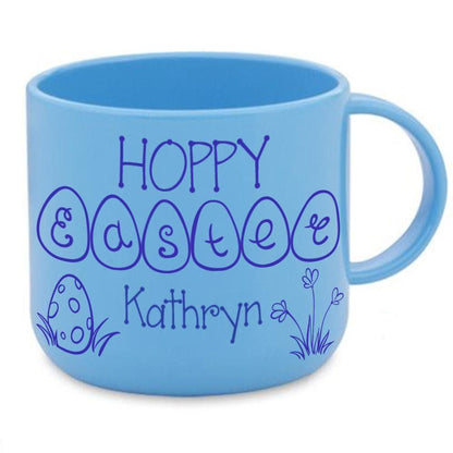 Hoppy Easter 6oz Polymer Toddler Unbreakable Mug Personalised Colourful Egg