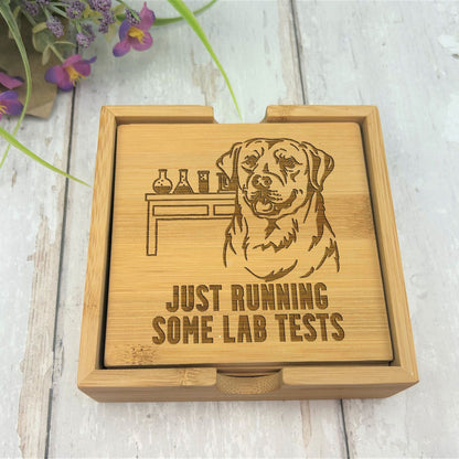 Labrador Dog Engraved Bamboo Coaster Set New Home Décor House Warming Gift Christmas Gift Birthday Present Secret Santa Dog Mom Dad