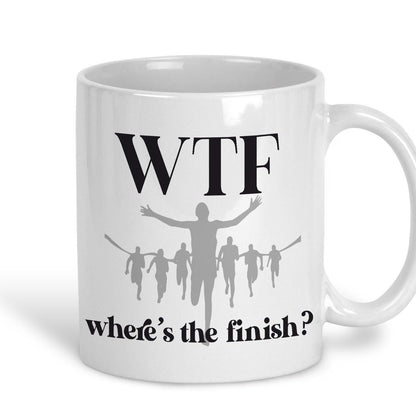WTF Where's The Finish? Runner Run Personalised Sport Mug