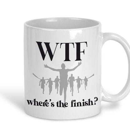 WTF Where's The Finish? Runner Run Personalised Sport Mug