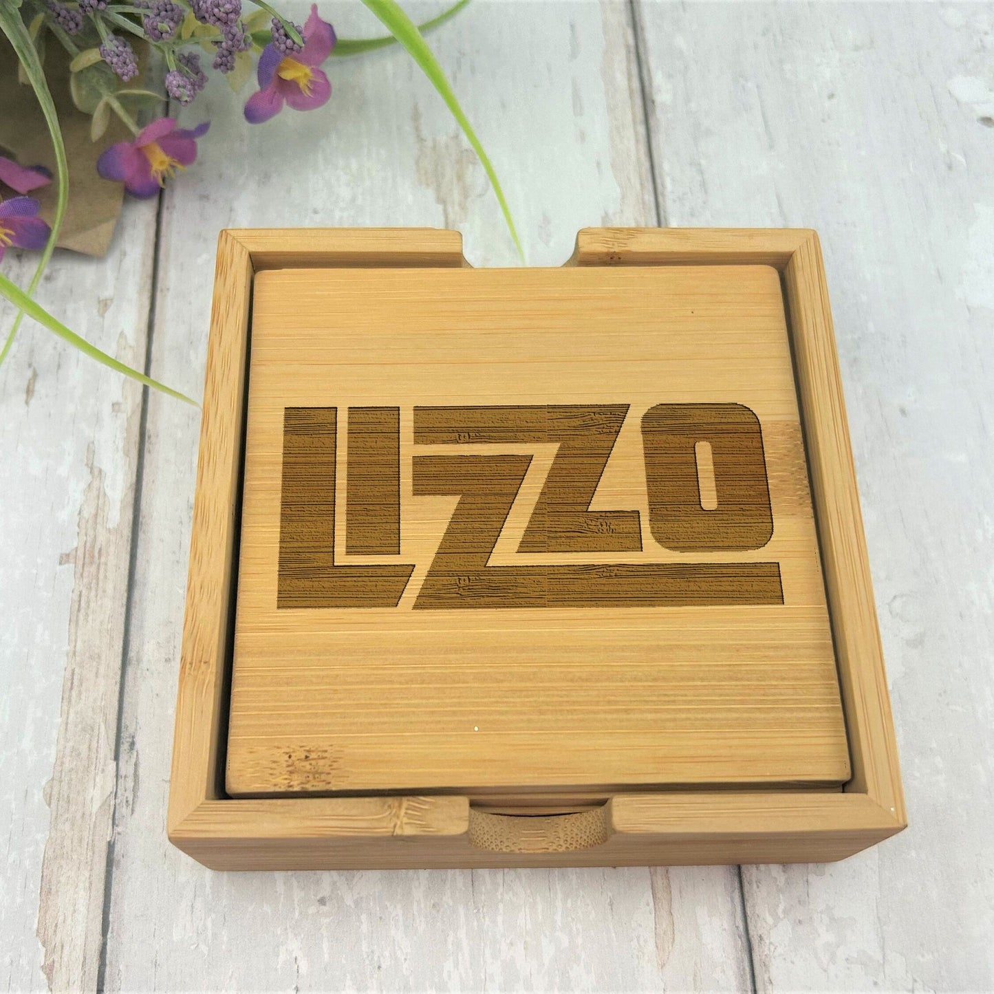 Lizzo Juice Truth Hurts Special Lyrics Engraved Bamboo Coaster Set New Home Décor House Warming Gift Christmas Gift Birthday Present