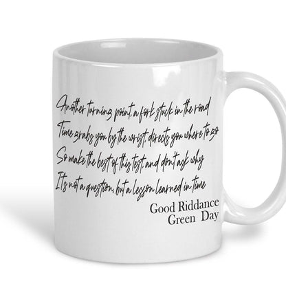 Green Day Good Riddance Music Lyrics Quote Mug