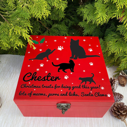 Santa Claws - Cat Christmas Treat Box - Personalised Pet Gift