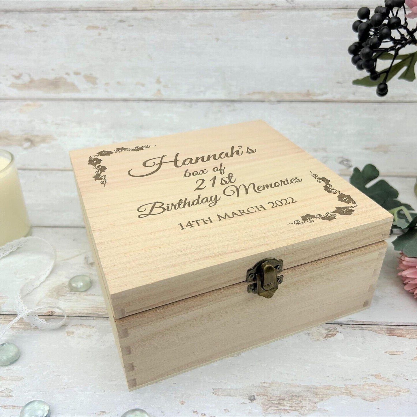 Birthday Wooden Memory Keepsake Box Personalised Gift