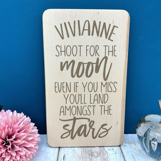 Shoot For The Moon Plaque Inspiring Nursery Children's Room Plaque Wall Decor