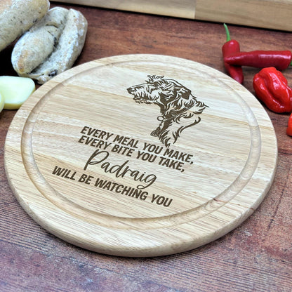 Irish Wolfhound Dog - Personalised Chopping Board