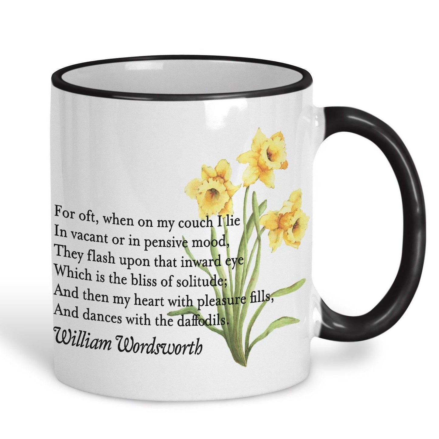 William Wordsworth Daffodils I Wandered Lonely as a Cloud Poetry Quote Mug E