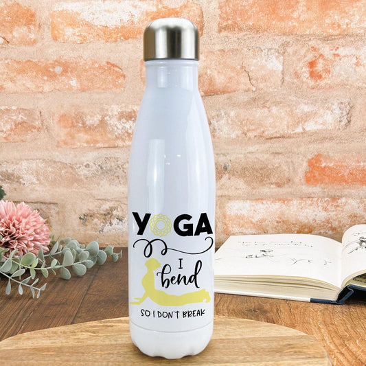 Yoga I Bend So I Dont Break Personalised Water Bottle Gift