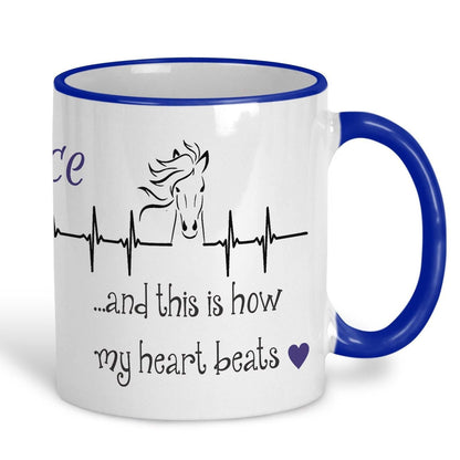 Horse This Is How My Heart Beats Riding Personalised Ceramic Mug