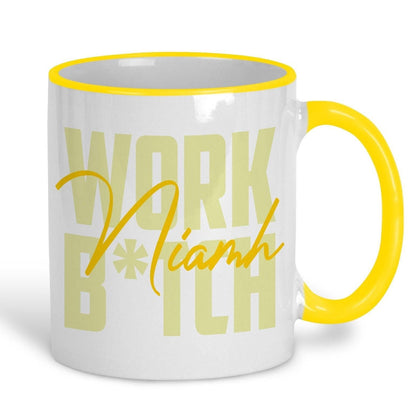 Work B*tch Britney Spears Quote Personalised Mug Gift Y2K Colourful Pastel Gift Work Bitch