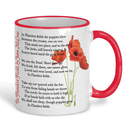 John McCrae In Flanders Fields Poppies World War 1 Poetry Quote Mug