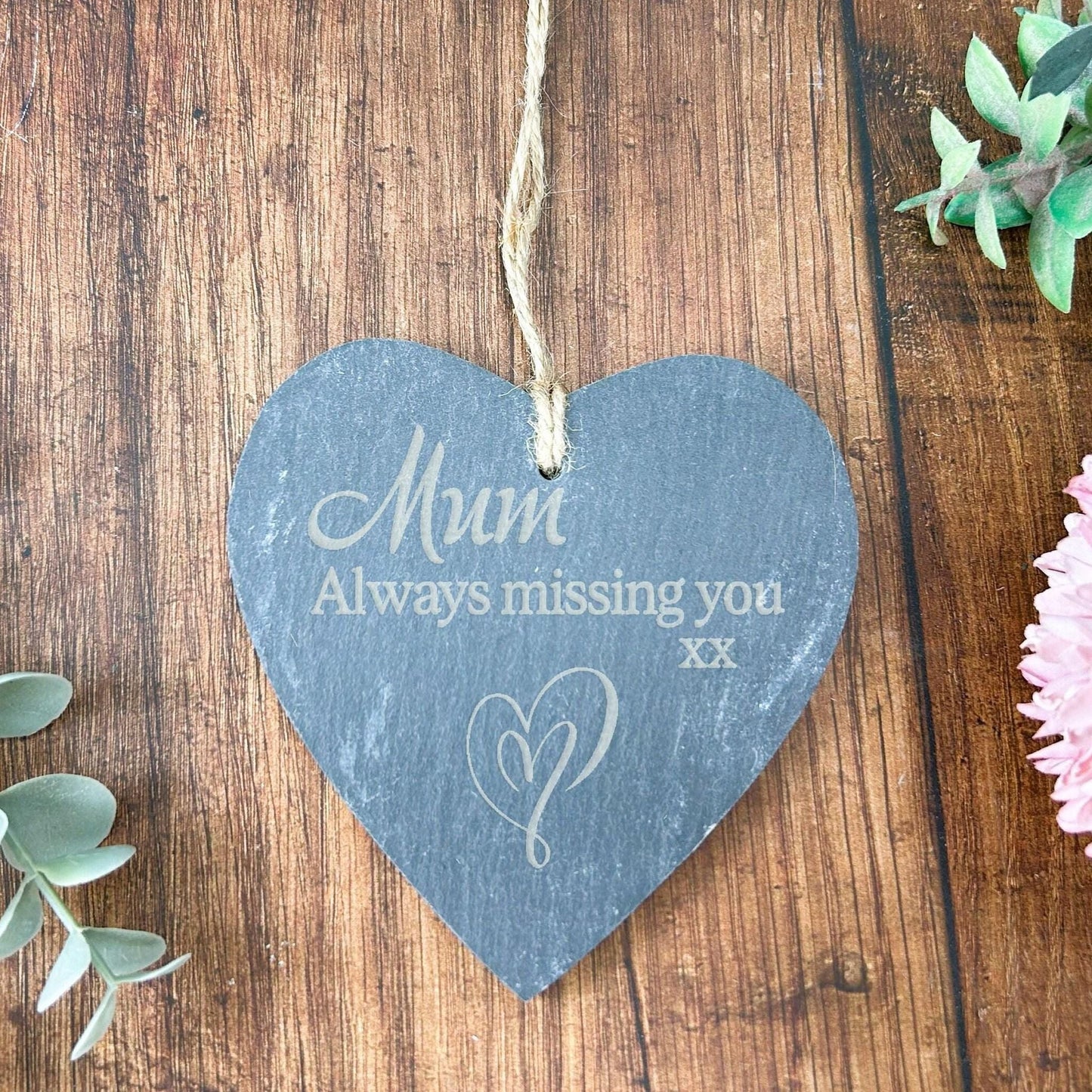 Forever in our Hearts - Memorial Slate Plaque - Remembrance Gift - Personalised