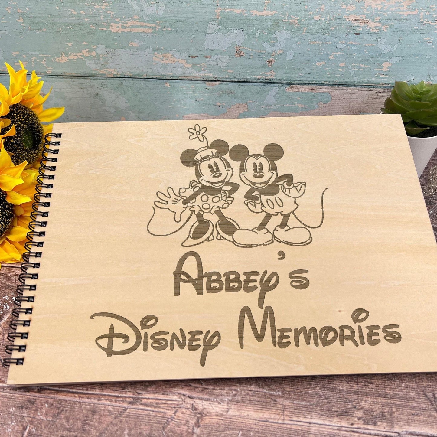 Disney Memories Retro Mickey Minnie Mouse Design - Personalised Memory Photo Book - Disneyland Disneyworld Autographs