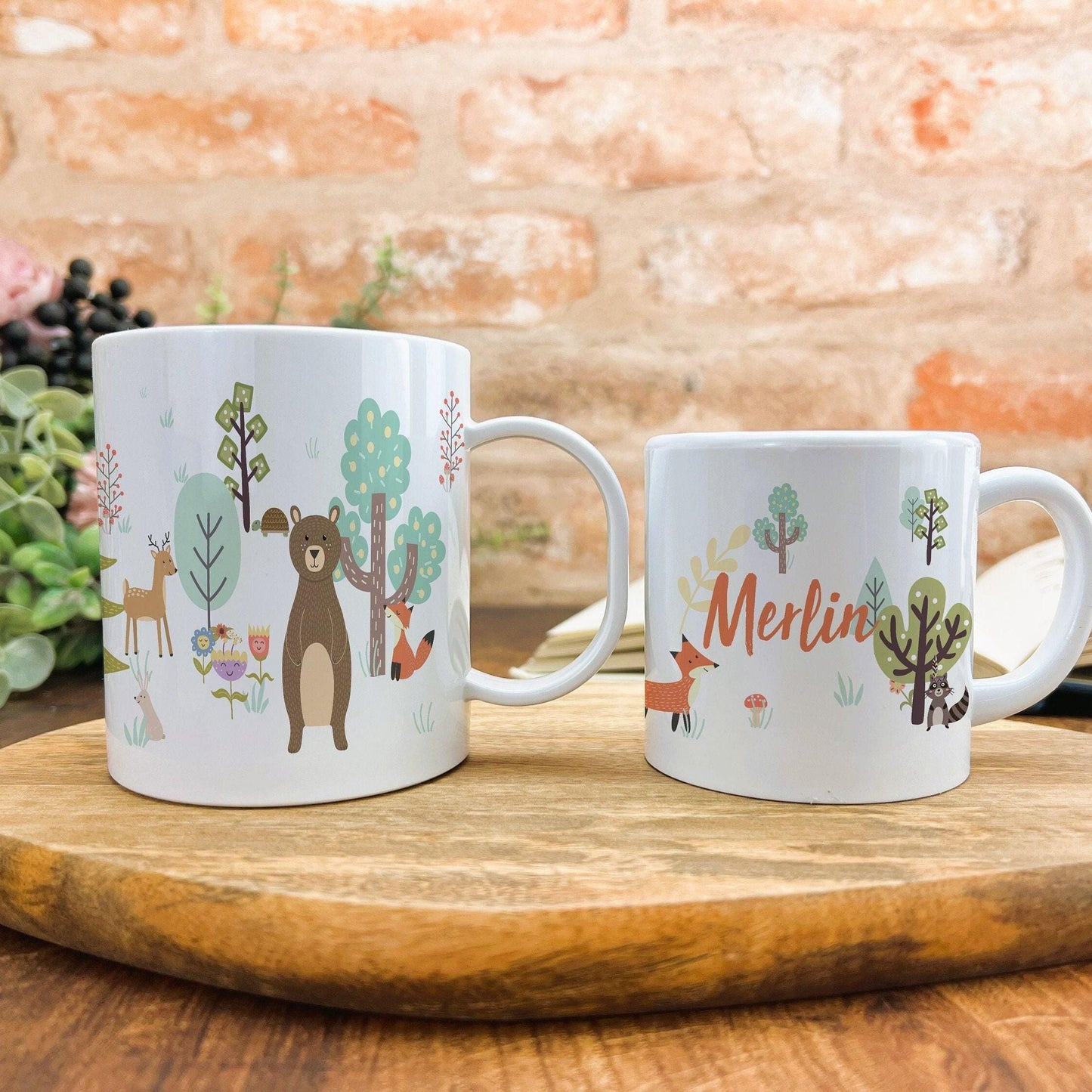 Woodland Forrest Animals Children's Personalised Mug Unbreakable Kids Toddler