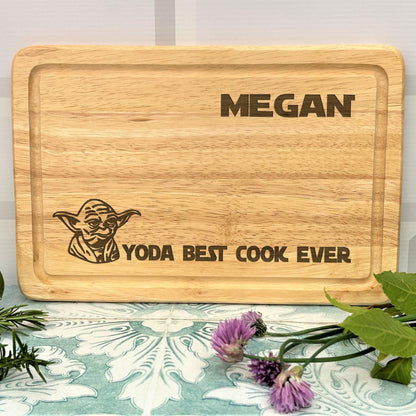 Yoda Best Cook Ever Personalised Wooden Chopping Board - Star Wars Fan Gift