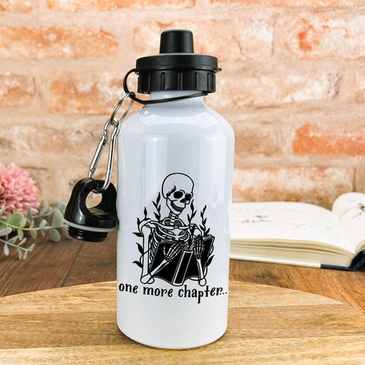 Skeleton One More Chapter Water Bottle Reader Gift