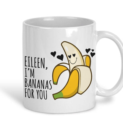 Bananas For You  Personalised Valentine's Day Ceramic Mug
