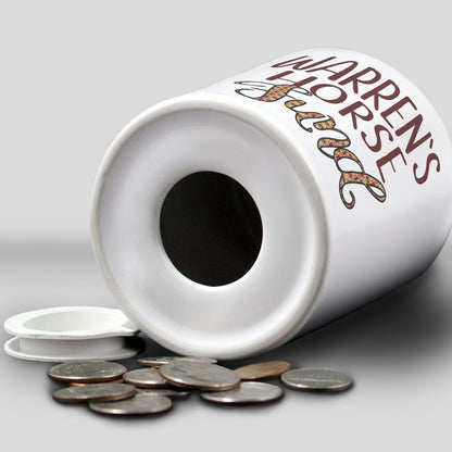 Horse Fund - Personalised Ceramic Money Box - Any Name - Horse Riding Savings