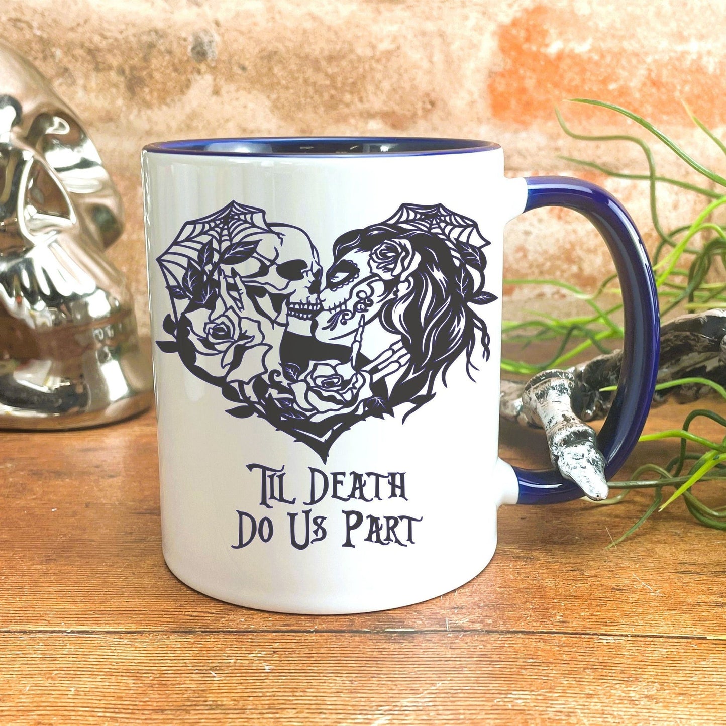 Til Death Us Do Part - Pair of Mugs - Great Wedding or Anniversary Gift for Gothic Couple