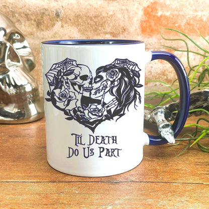 Til Death Us Do Part - Pair of Mugs - Great Wedding or Anniversary Gift for Gothic Couple