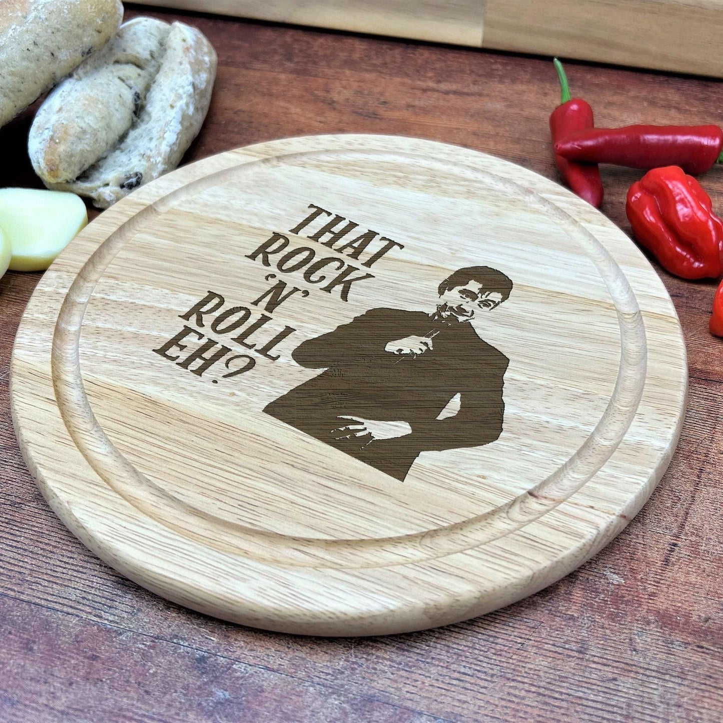 Engraved Alex Turner Chopping Board "That Rock 'N' Roll, Eh?" “