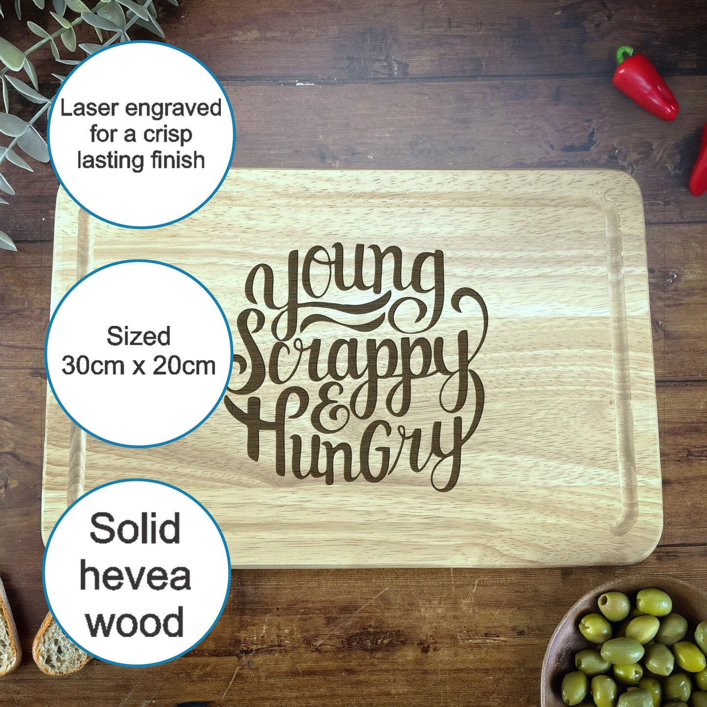 a cutting board with some olives on it