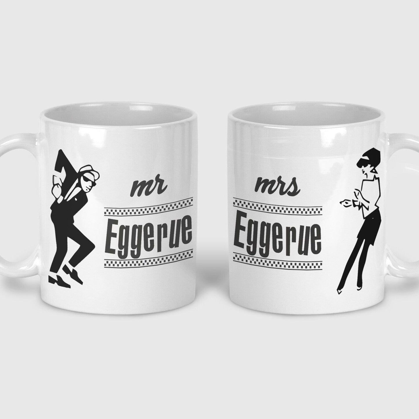 Ska Mr & Mrs Mug Set Two Tone Music Reggae Personalised Wedding Anniversary Gift Skank